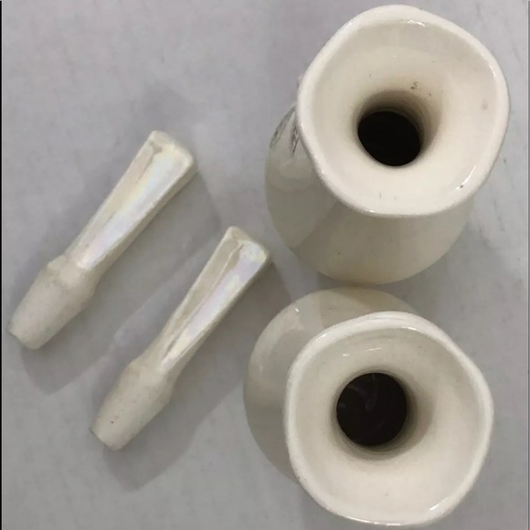 $6 each! Lot 2 Perfume Bottles Stopper porcelain Iridescent Opalescent VINTAGE - Picture 7 of 12